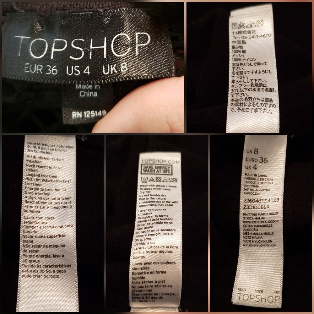 Topshop Long Sleeve Dress with V Neck Back - Picture 2 of 8